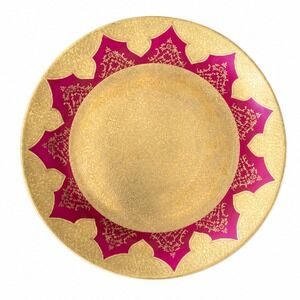 AOFI Porzellan Germany Gold Gilt Fuchsia Cabinet Plate 10" Karlsbader